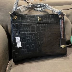 LONDON FOG NWT BRIELLE CROCO SATCHEL